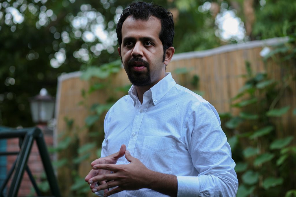 Pakistani journalist Taha Siddiqui, who escaped a kidnapping attempt, speaks at a gathering in Islamabad, Pakistan May 23, 2017. Picture taken May 23, 2017. REUTERS/Sara Farid
