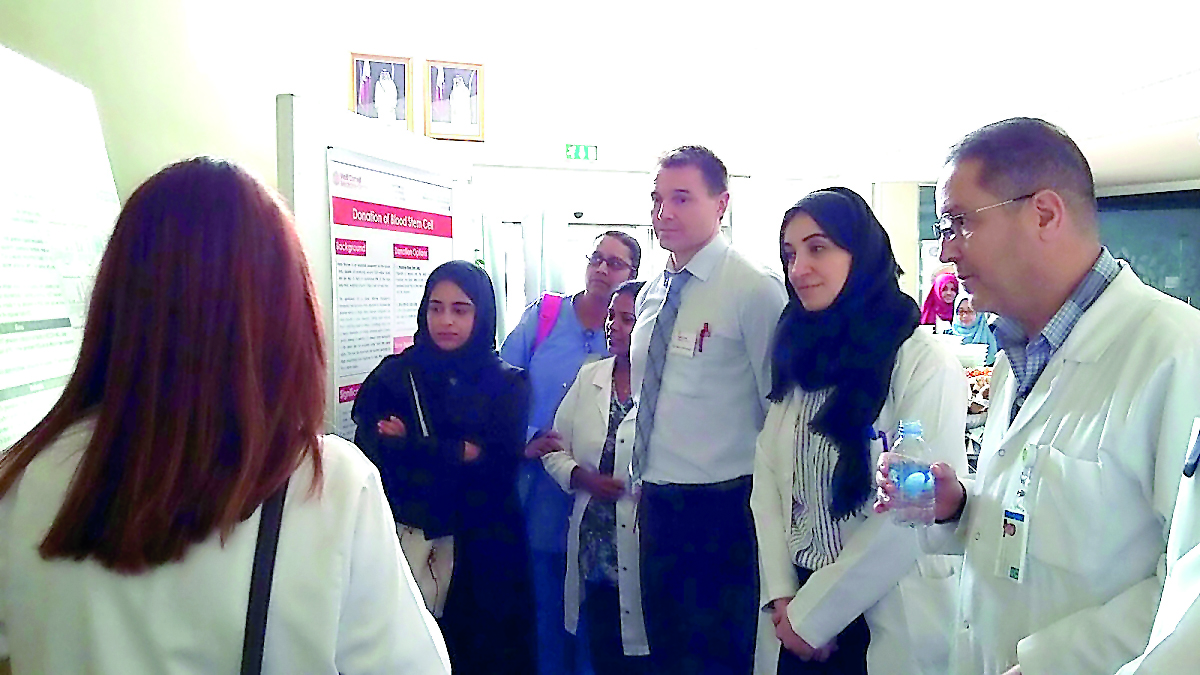 Prof Alexander Knuth (left), NCCCR’s Chief Executive Officer and Medical Director, and members of NCCCR’s stem cell donor team at the Doha International Organ Donor Academy Conference. 