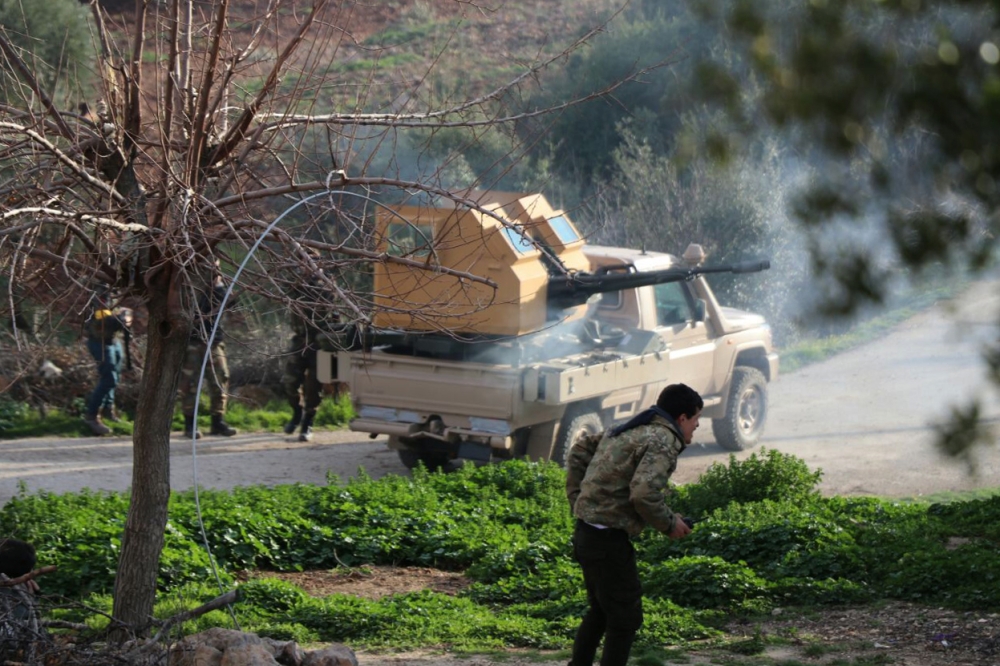 Members of Free Syrian Army (FSA) attack PYD/PKK positions as village of upper Hecika cleared of PYD/PKK terrorists within the 