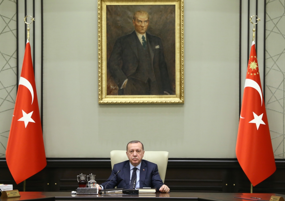 President of Turkey, Recep Tayyip Erdogan chairs the cabinet meeting held at Presidential Complex in Ankara, Turkey on February 19, 2018. ( Kayhan Özer - Anadolu Agency )
