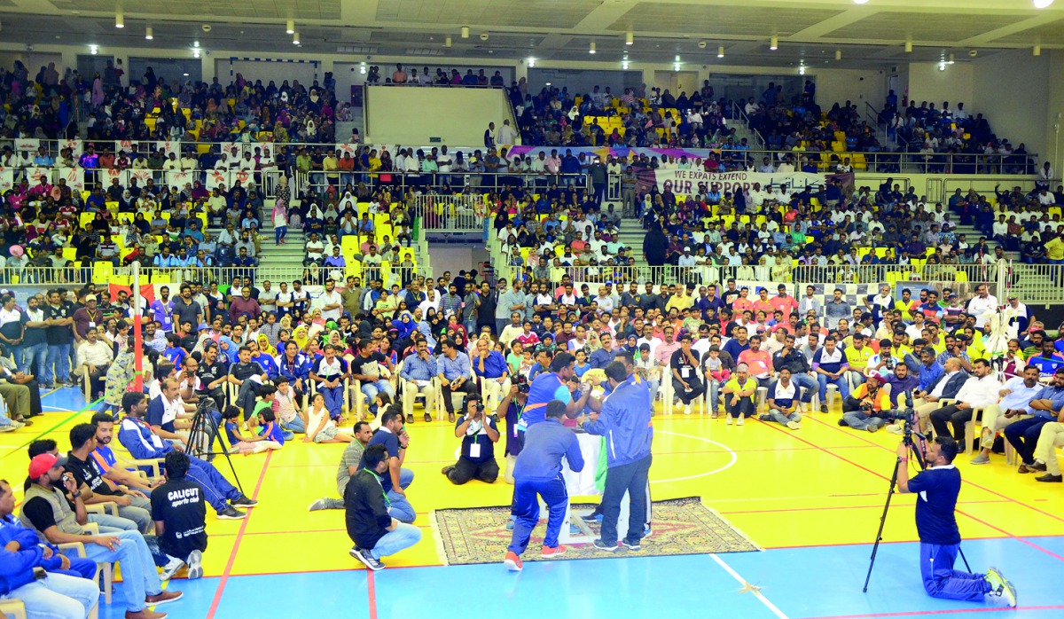 Volleyball competition in progress. 
