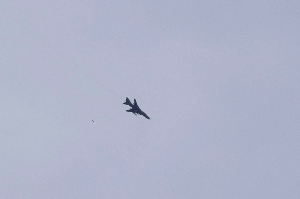 File photo of an airstrike over the Douma town of Eastern Ghouta in Damascus, Syria on February 25, 2018. Anadolu 