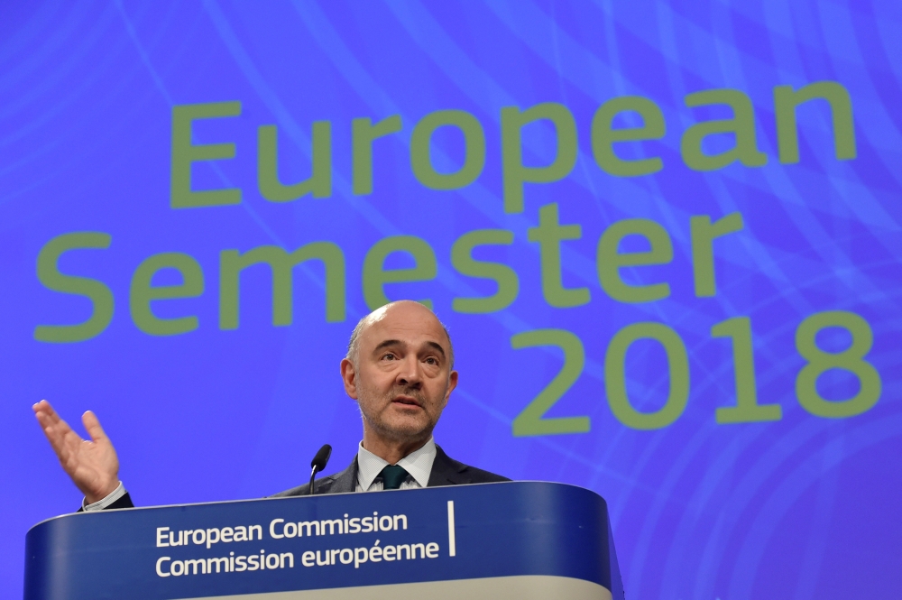 European Commissioner Pierre Moscovici holds a news conference in Brussels, Belgium March 7, 2018. REUTERS/Eric Vidal