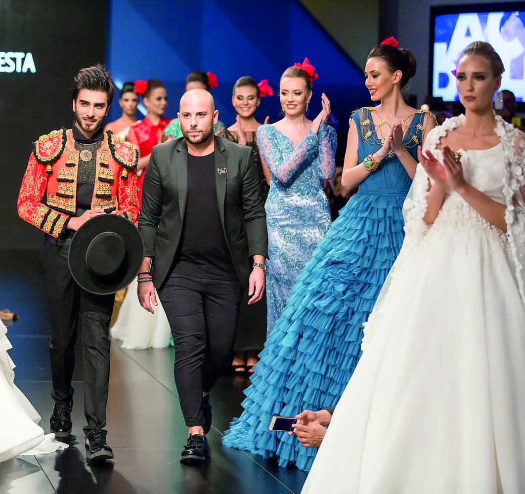 Models during a rehearsal prior to the Spring/Summer Fashion Festival to be started on Thursday at Mall of Qatar. 