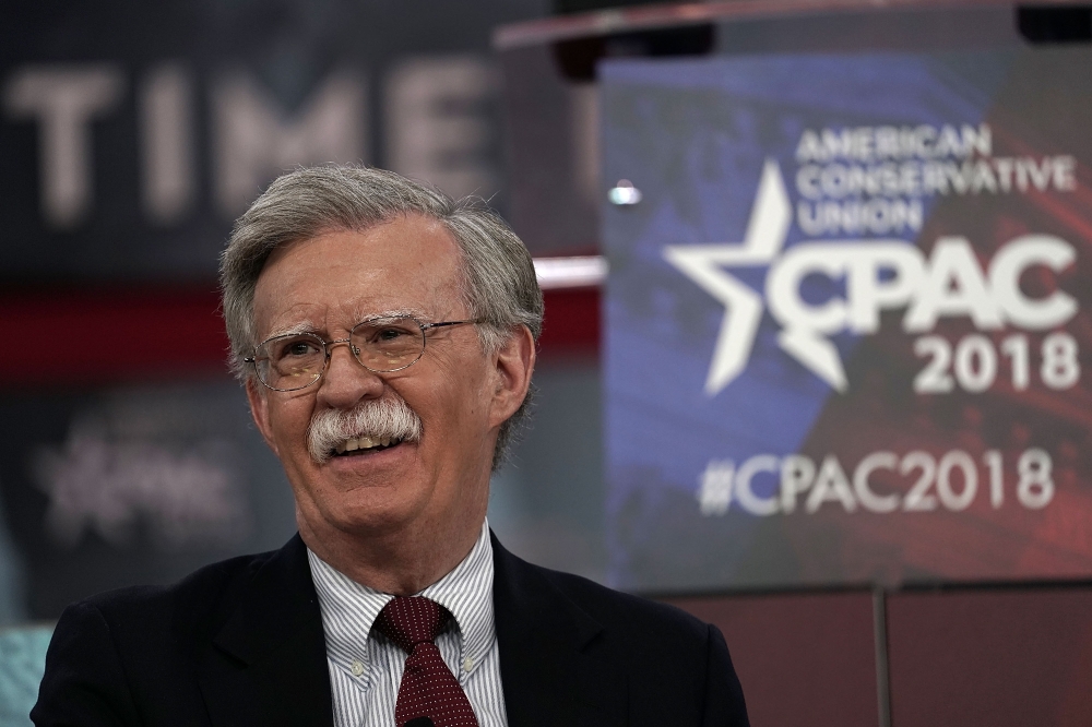 (FILES) This file photo taken on February 22, 2018 shows former US Ambassador to the United Nations John Bolton speaking during CPAC 2018 in National Harbor, Maryland.  AFP / GETTY IMAGES NORTH AMERICA / Alex WONG
