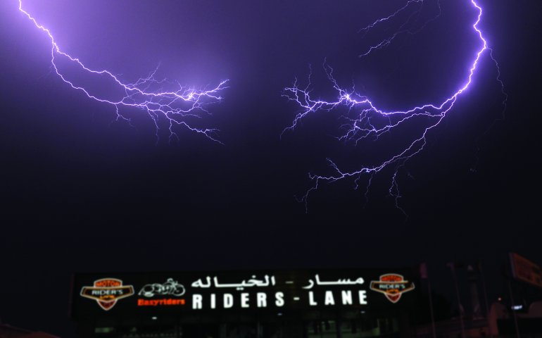 A March 20, 2017 file photo of lightning in Doha sky. Pic: Salim Matramkot / The Peninsula