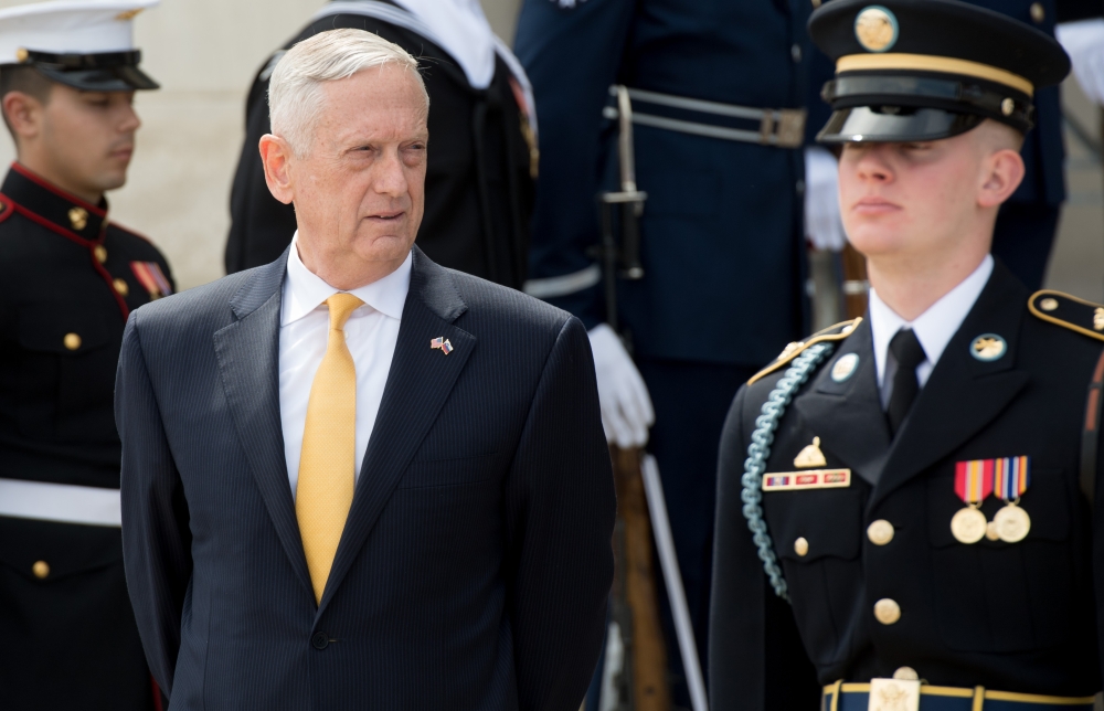 US Secretary of Defense James Mattis in Washington, DC, April 6, 2018. / AFP / SAUL LOEB
