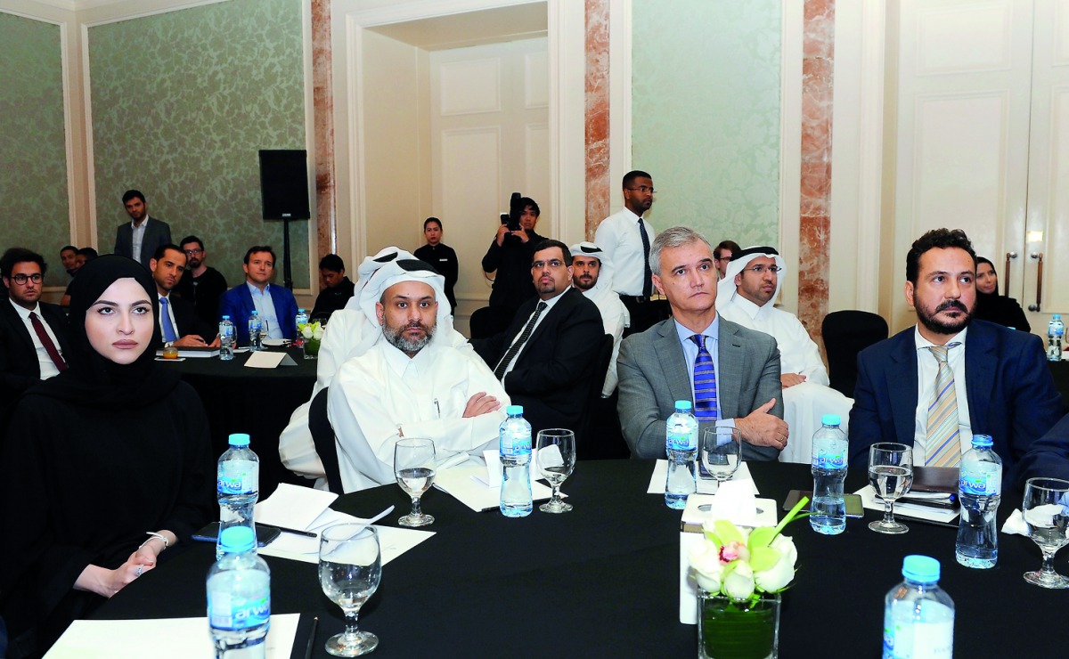 Yousuf Mohamed Al Jaida (second left), CEO of QFC Authority; Ignacio Escobar (second right), Spanish Ambassador to Qatar; Sheikha Alanoud bint Hamad Al Thani (left), Managing Director of Business Development, QFC Authority; and Miguel Angel Fajardo, Comme