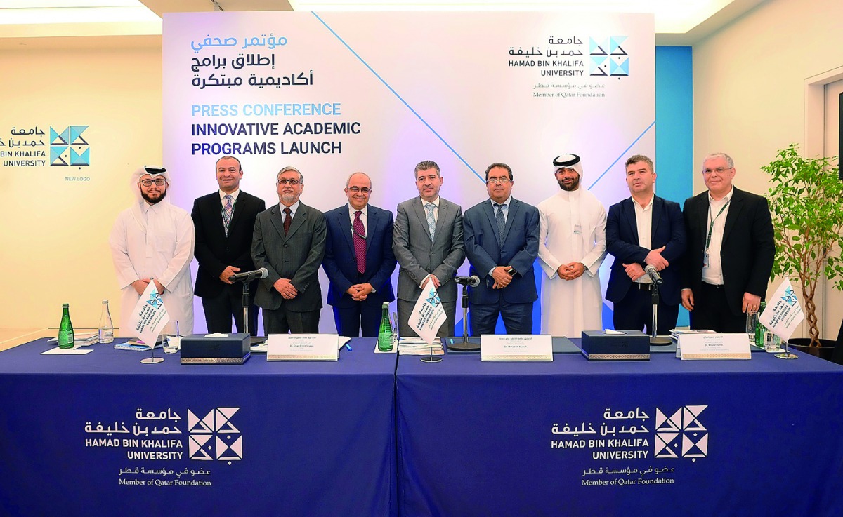 The officials during a press conference held yesterday to announce the launch of new academic programs.