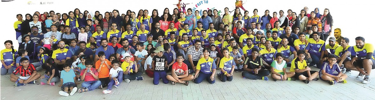 TKM College of Engineering alumni with family during the Family Sports Day at Al Jazeera Academy in Abu Hamour . 
