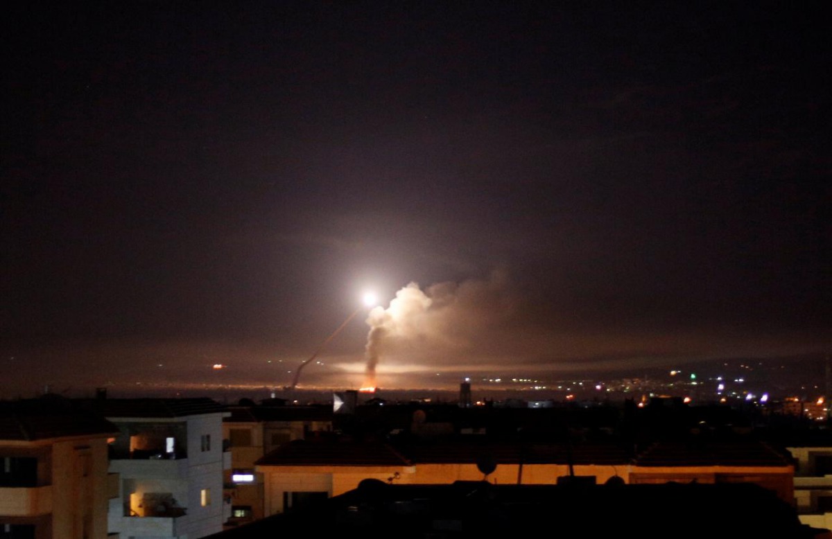 Missile fire is seen from Damascus, Syria May 10, 2018. REUTERS/Omar Sanadiki 