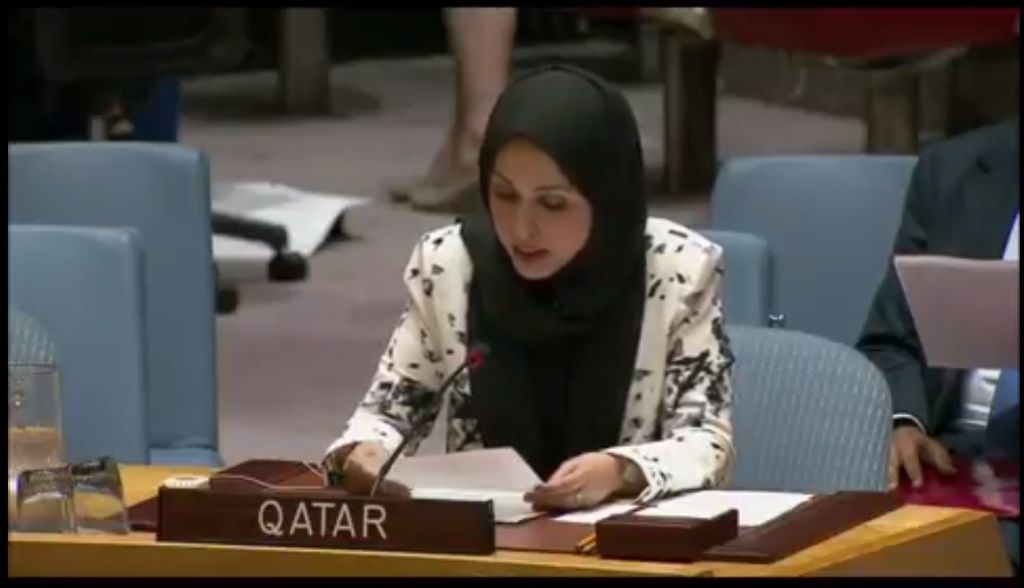 Print screen of a video shared by Ambassador Sheikha Alia Ahmed bin Saif Al Thani on social media. 