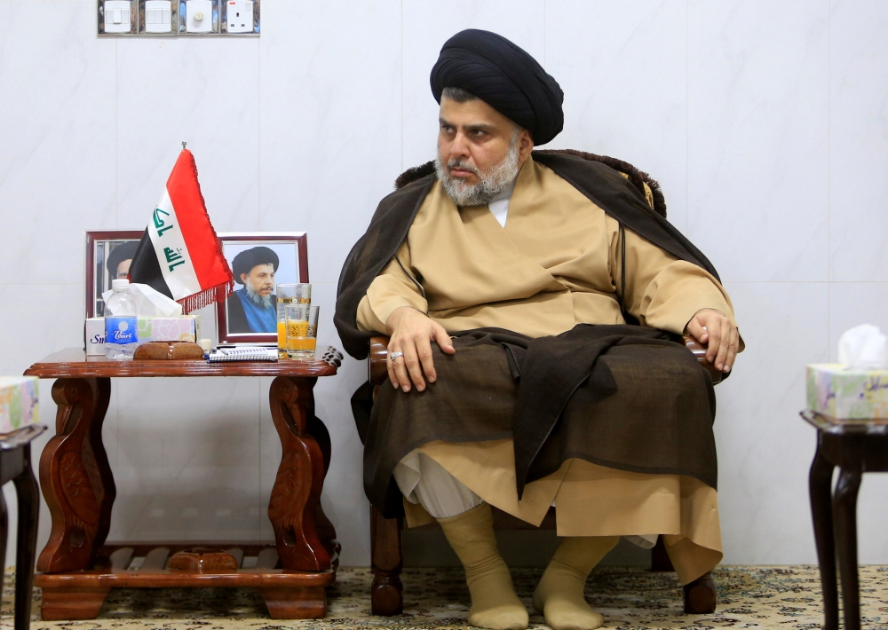Iraqi Shi'ite cleric Moqtada al-Sadr meets with ambassadors of Turkey, Jordan, Saudi Arabia, Syria and Kuwait, in Najaf, Iraq May 18, 2018. REUTERS/Alaa al-Marjani