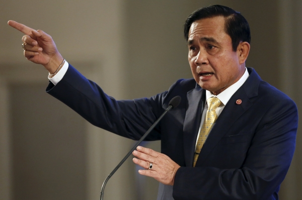File photo of Thailand's Prime Minister Prayuth Chan-ocha addresses the nation and summarises the junta government's annual report in Bangkok, Thailand, on December 23, 2015. Photo - Reuters