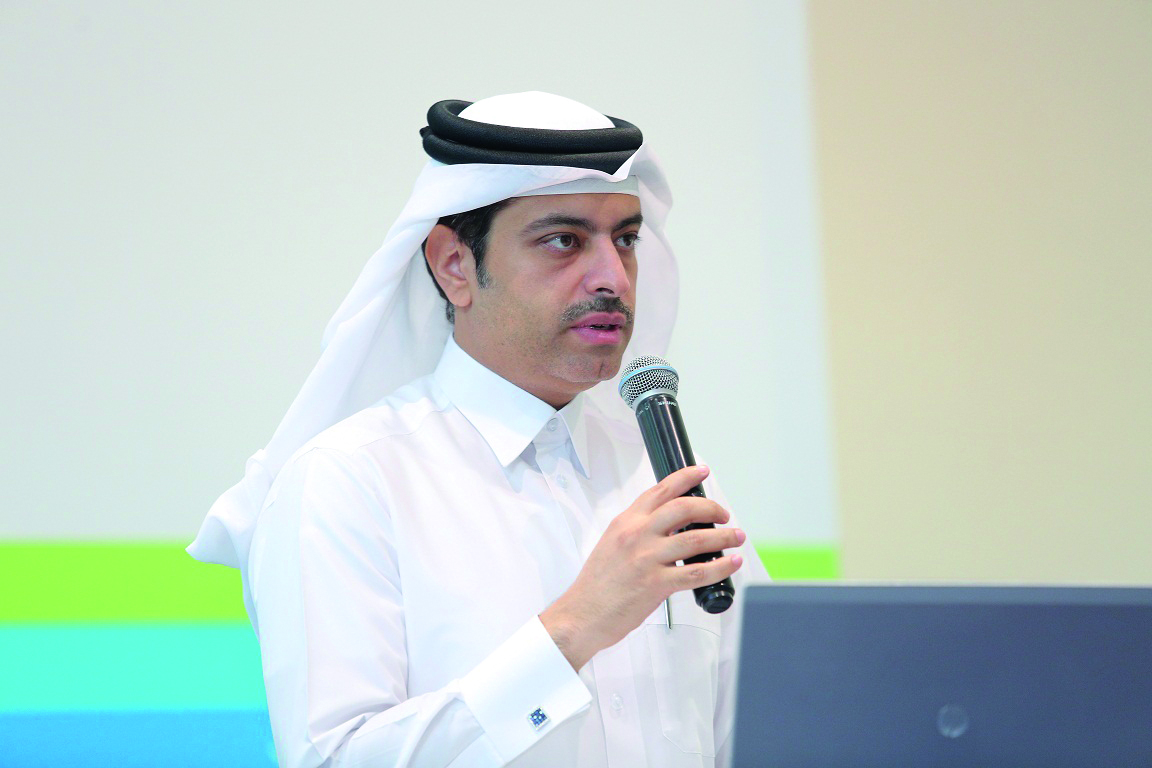 Dr Sheikh Mohammed bin Hamad Al Thani, Public Health Department Director at the MoPH, addressing a meeting.