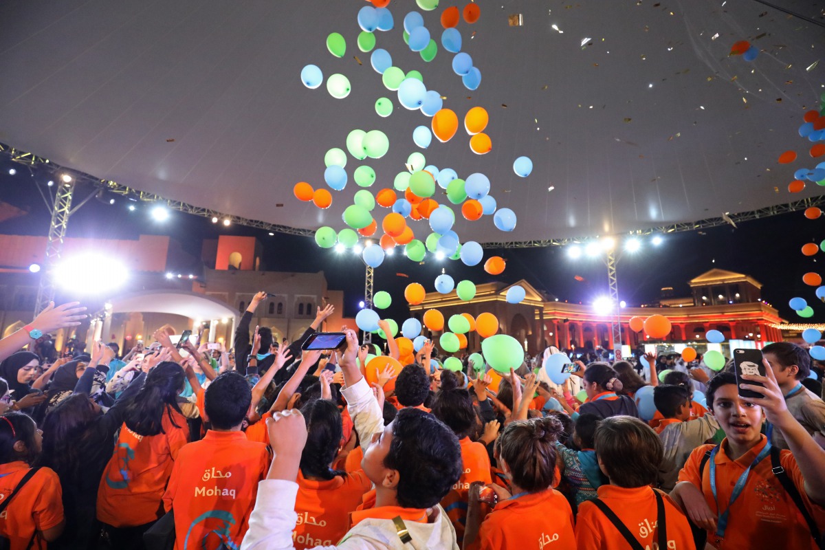 The young jurors join the celebrations at Ajyal Youth Film Festival 2017 closing ceremony.