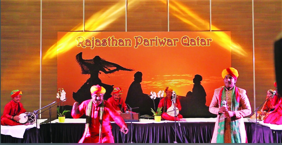 Rajasthani artistes performing during the event. 