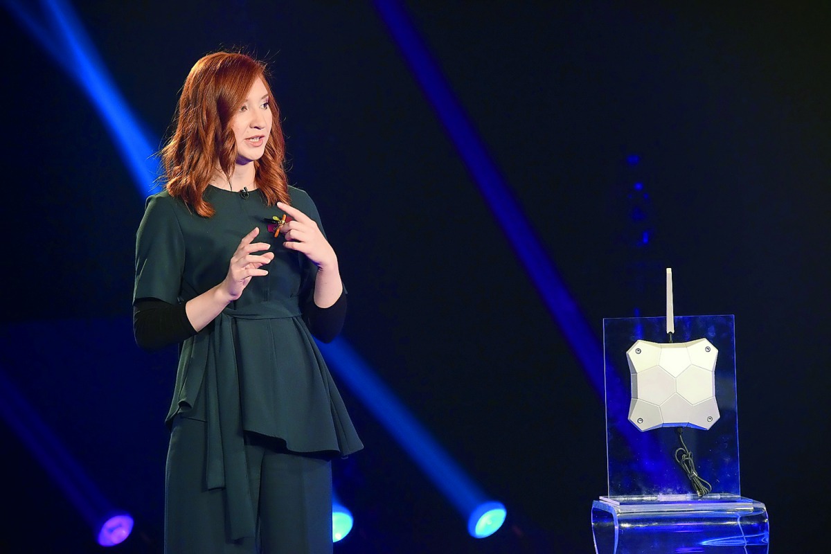 Sylia Khecheni pitches her innovation, ‘Home Privacy Drone Blocker’, on Stars of Science.