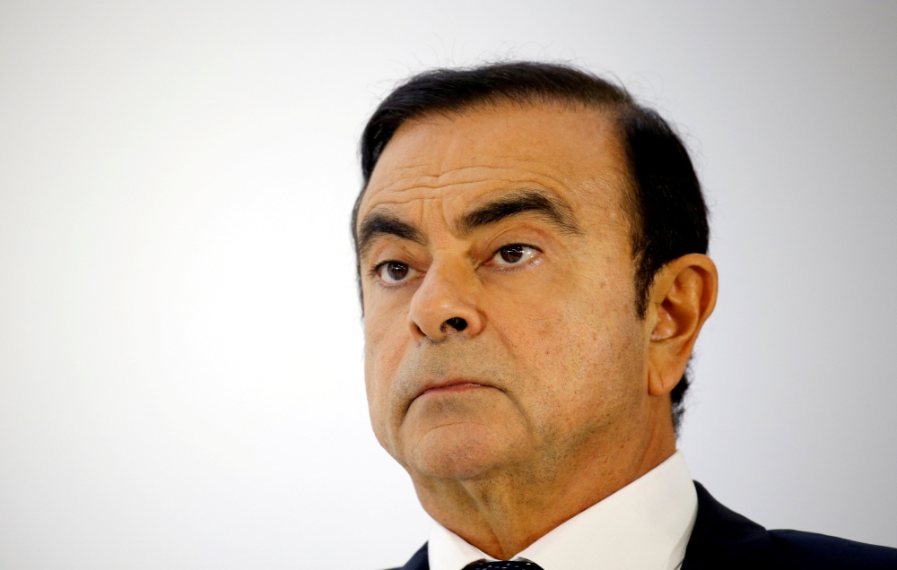 Carlos Ghosn attends a press conference on the second press day of the Paris auto show, October 3, 2018. Reuters/Regis Duvignau
