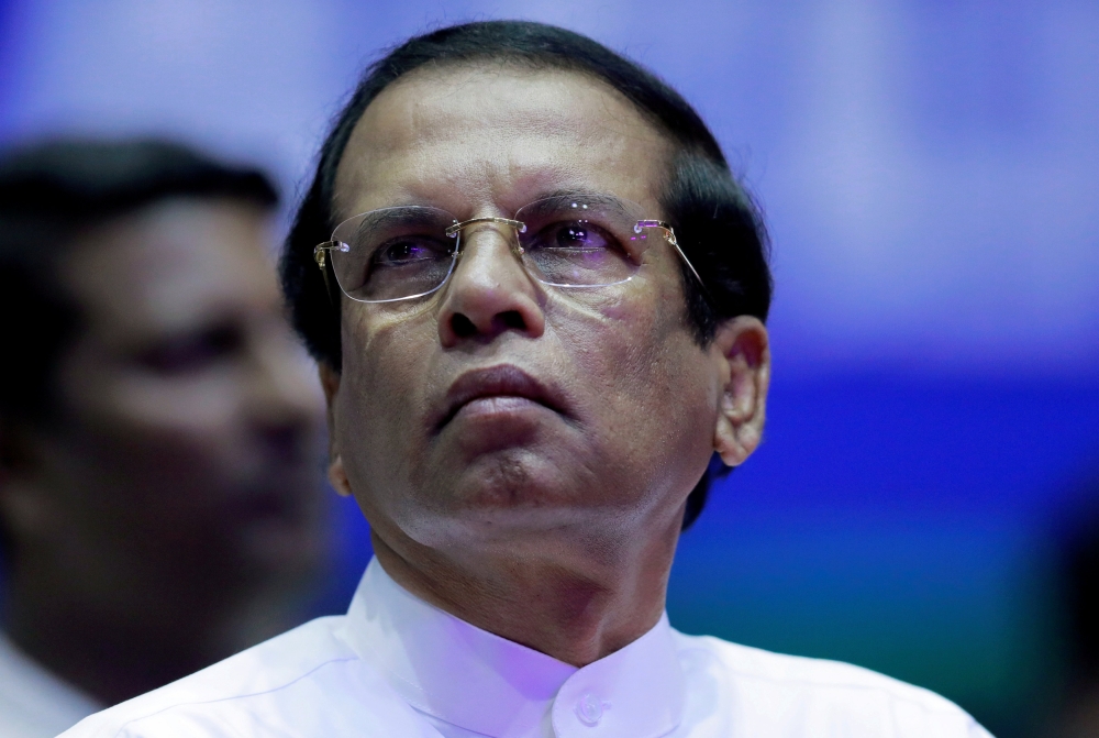 Sri Lanka's President Maithripala Sirisena looks on during a special party convention in Colombo, Sri Lanka December 4, 2018. (REUTERS/Dinuka Liyanawatte/File Photo)