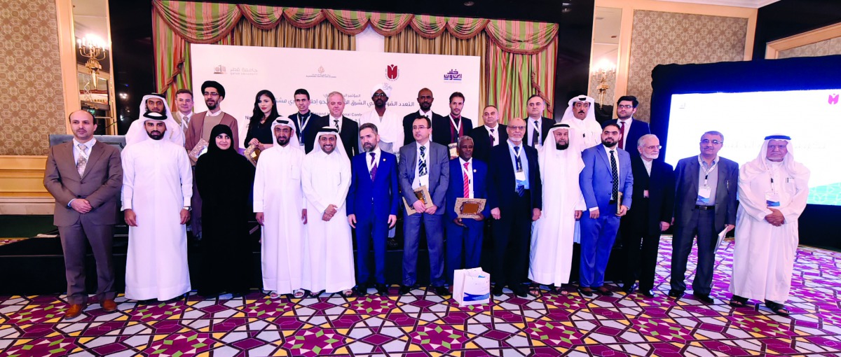 The participants at the conference organised by Ibn Khaldun Center for Humanities and Social Sciences at QU in collaboration with IHU in Turkey and Al Jazeera Center for Studies.