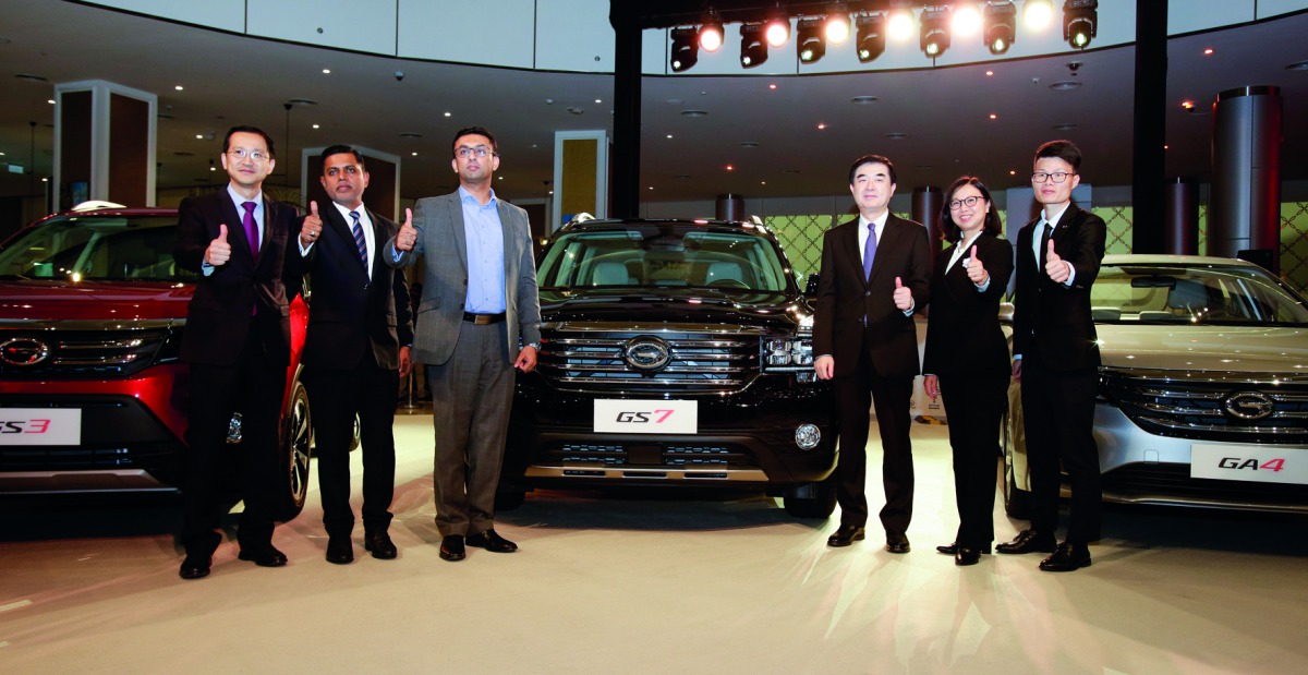 The officials from GAC Motor and DOMASCO with VIP guests at the launch event at Doha Festival City recently.