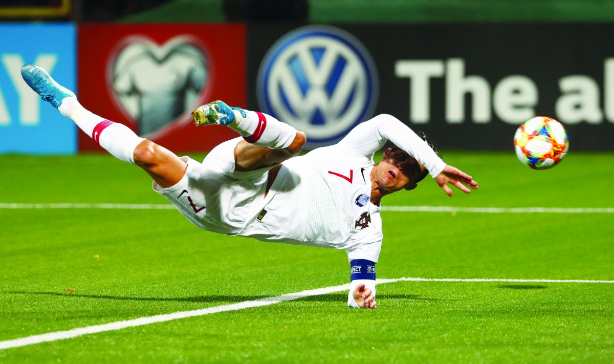 Portugal's Cristiano Ronaldo in action. Reuters/Ints Kalnins
