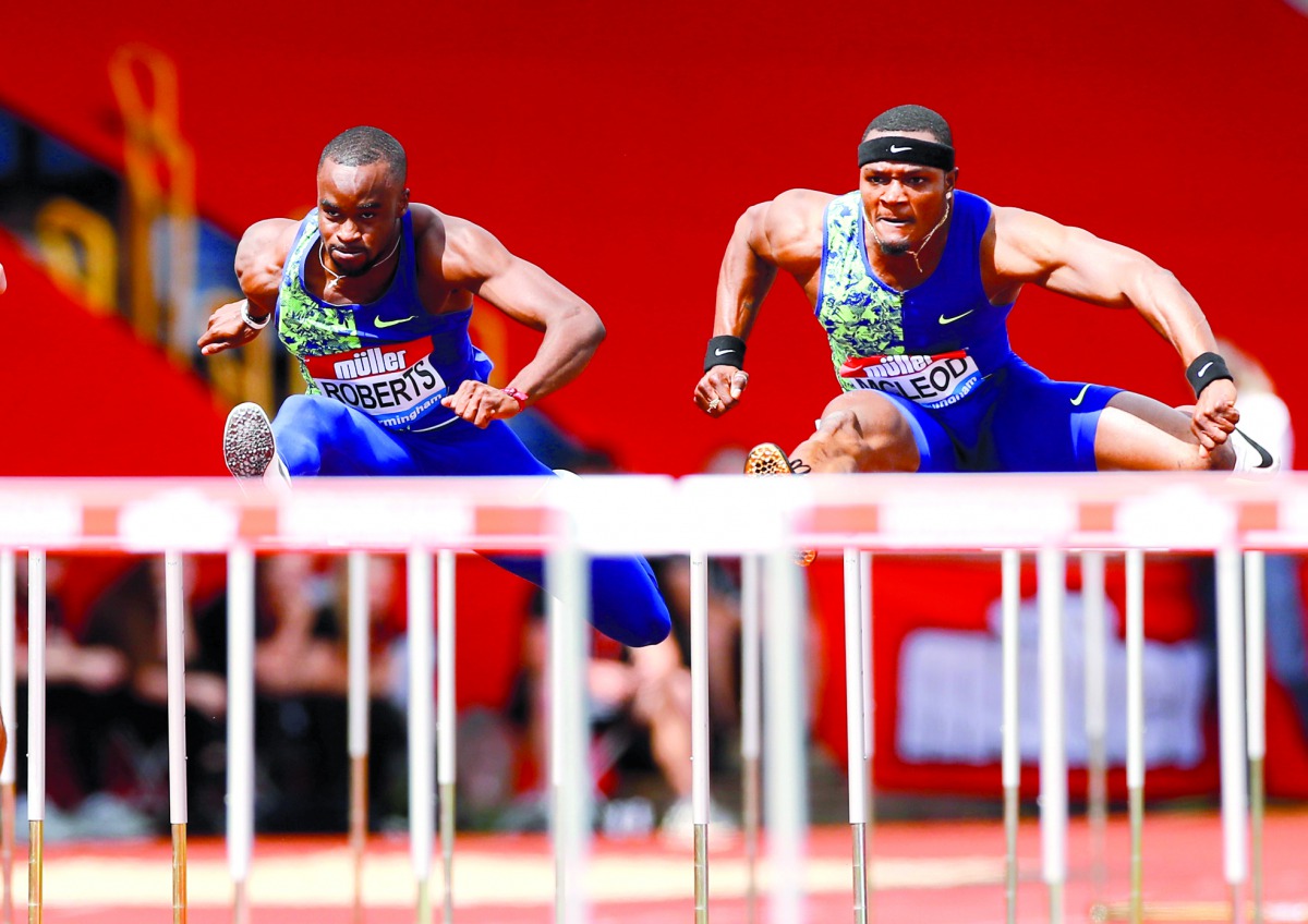 Omar McLeod (left) in action