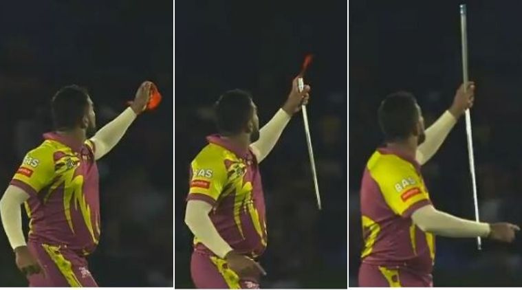 The left-arm wrist spinner's latest trick is to take a large red handkerchief out of his pocket and, with a flick of his wrist, turn it into a metre-long wand.