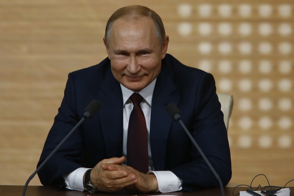 Russia's President Vladimir Putin speaks during the annual end-of-year news conference. Russia. December 19, 2019. /Anadolu/Sefa Karacan.