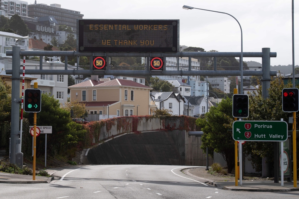 A motorway sign reads 