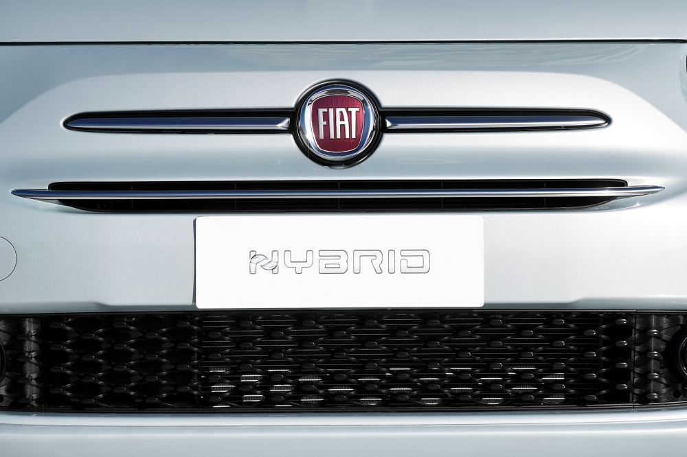 FILE PHOTO: A new Fiat 500 mild-hybrid car is displayed at a Fiat Chrysler event held to unveil its first hybrid models, in Bologna, Italy, February 4, 2020. REUTERS/Flavio Lo Scalzo