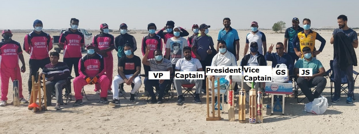 The team members of AMUAAQ, which played against Qatar Gladiators.