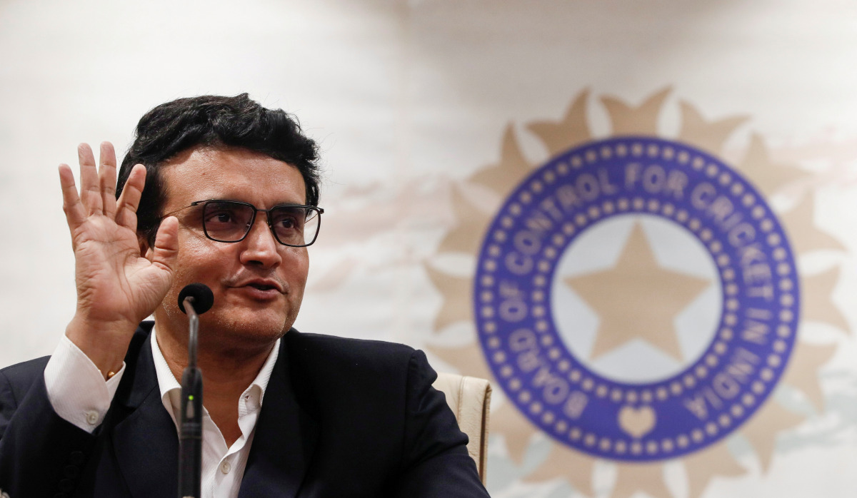 FILE PHOTO: Former Indian cricketer and current BCCI (Board Of Control for Cricket in India) president Sourav Ganguly reacts during a press conference at the BCCI headquarters in Mumbai, India, October 23, 2019. REUTERS/Francis Mascarenhas/File Photo
