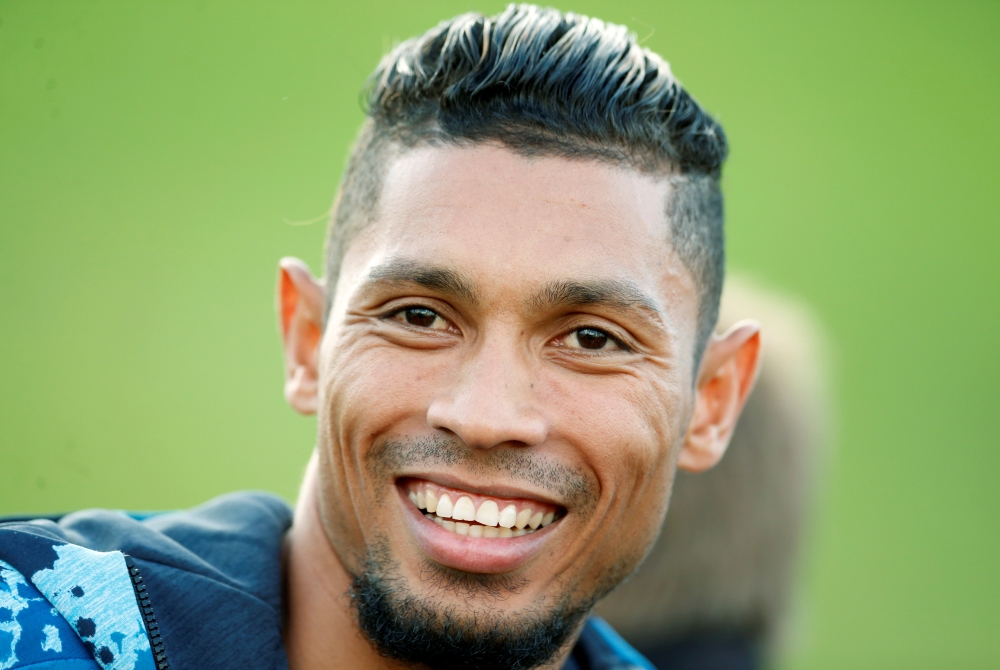 South Africa's 400m Olympic gold medallist and world record holder Wayde van Niekerk looks on as he attends South African Championships in Germiston, South Africa, April 25, 2019. REUTERS/Siphiwe Sibeko/File Photo