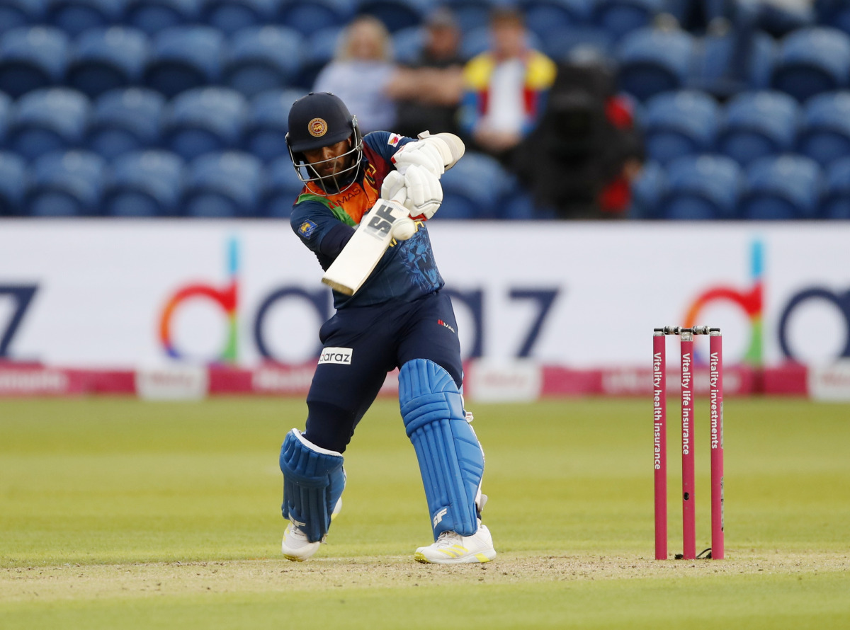 Cricket - International Twenty20 - England v Sri Lanka - Sophia Gardens, Cardiff, Britain - June 24, 2021 Sri Lanka's Kusal Mendis in action Action Images via Reuters/Andrew Boyers

