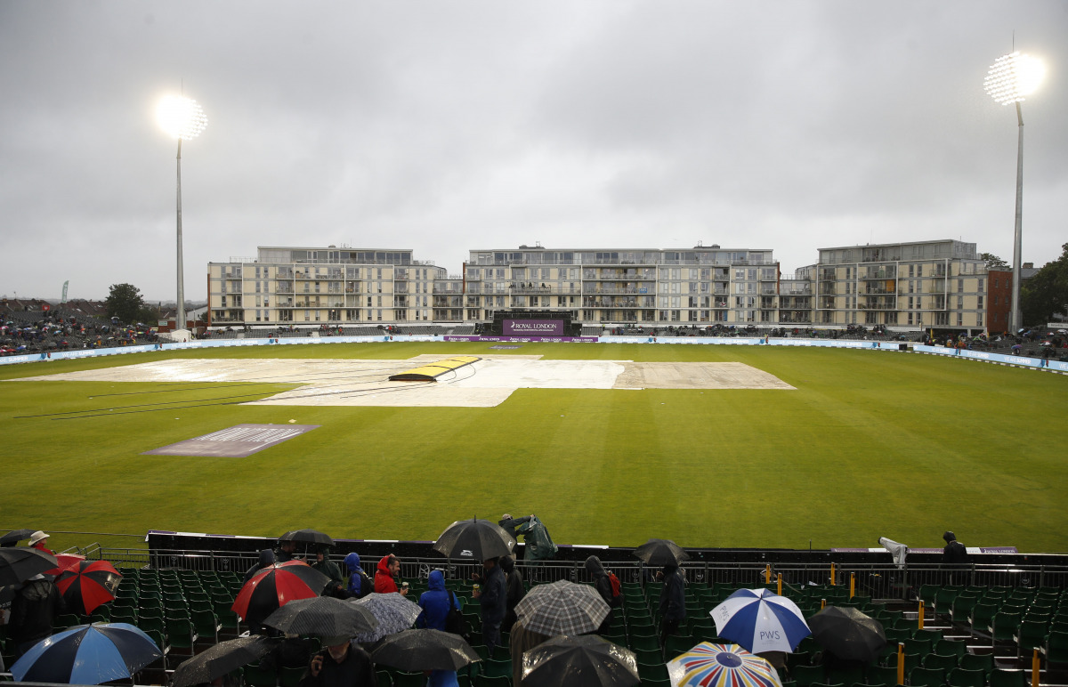 Cricket - Third One Day International - England v Sri Lanka - Bristol County Ground, Bristol, Britain - July 4, 2021 General view of the covers as rain delays play Action Images via Reuters/Matthew Childs
