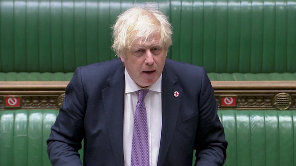 Britain's PM Boris Johnson attends the weekly question time debate in Parliament, in London, Britain July 7, 2021. UK Parliament/Reuters 