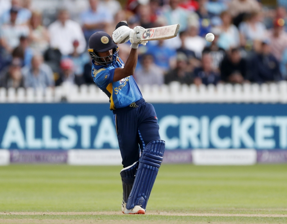 Sri Lanka's Oshada Fernando batting against England. (Reuters/Matthew Childs)