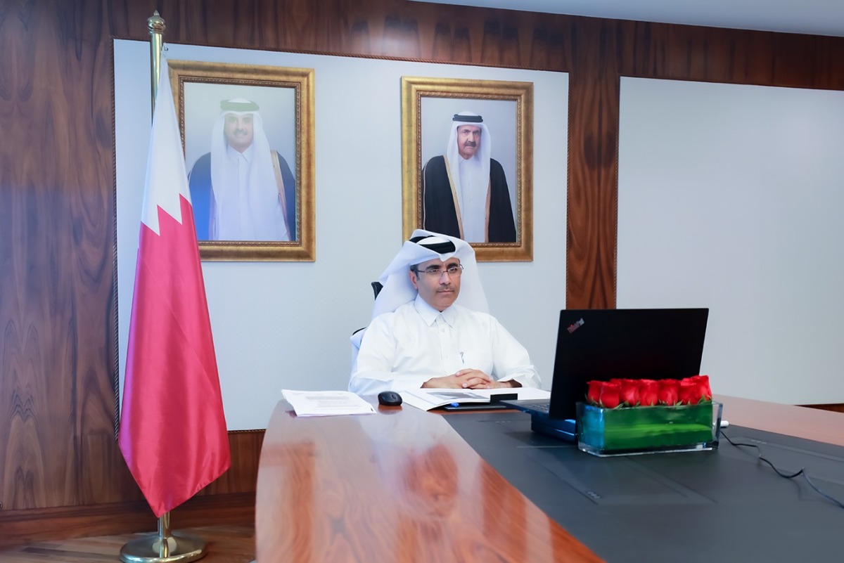 Kahramaa President Eng Issa bin Hilal Al Kuwari attending the virtual meeting of 11th AREC Executive Office.