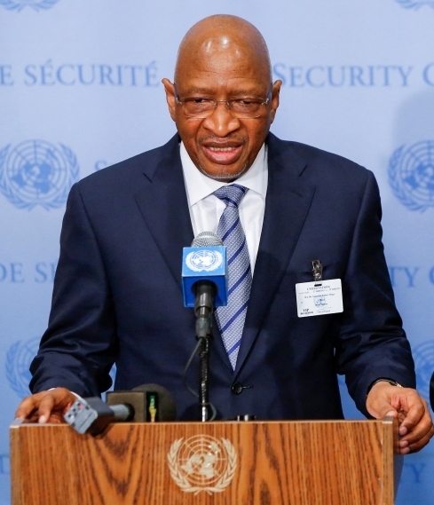 File photo: Soumeylou Boubeye Maiga, Prime Minister of the Republic of Mali speaks to media at U.N. headquarters in New York, U.S., March 29, 2019. REUTERS