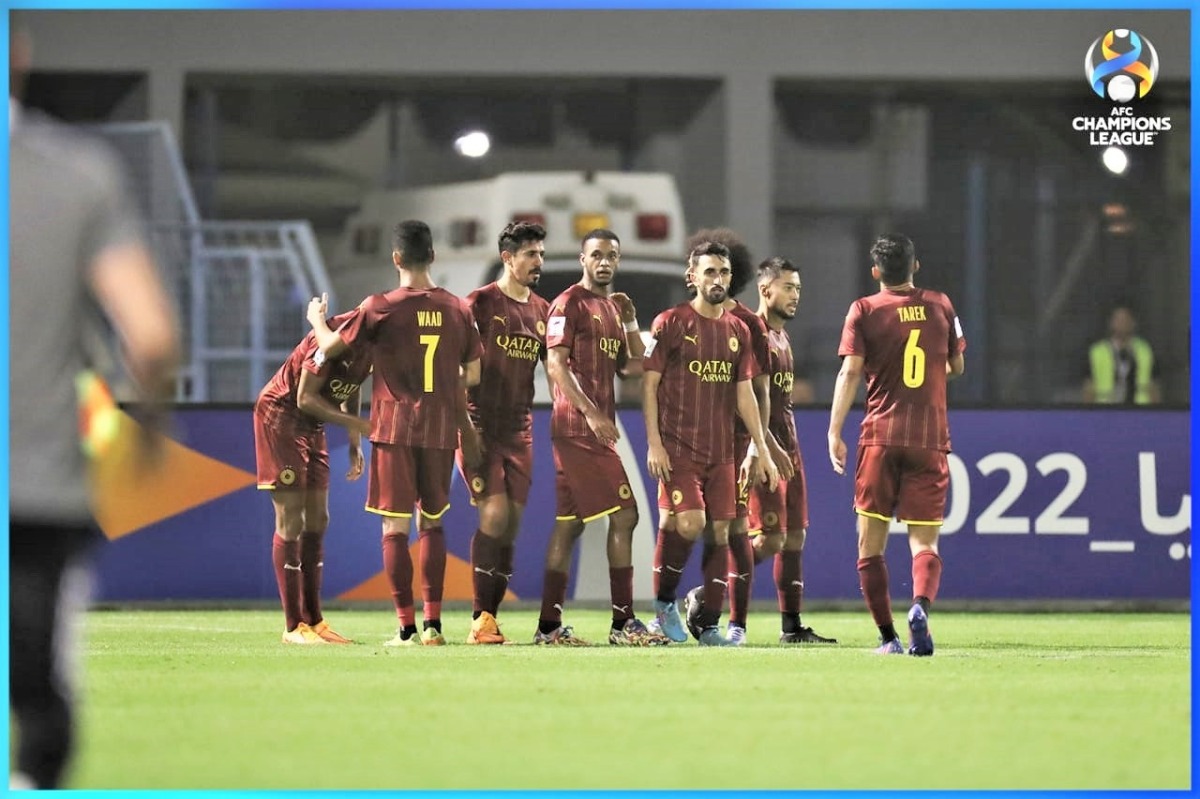 Al Sadd's players during match against Al Faisaly on Wednesday.
