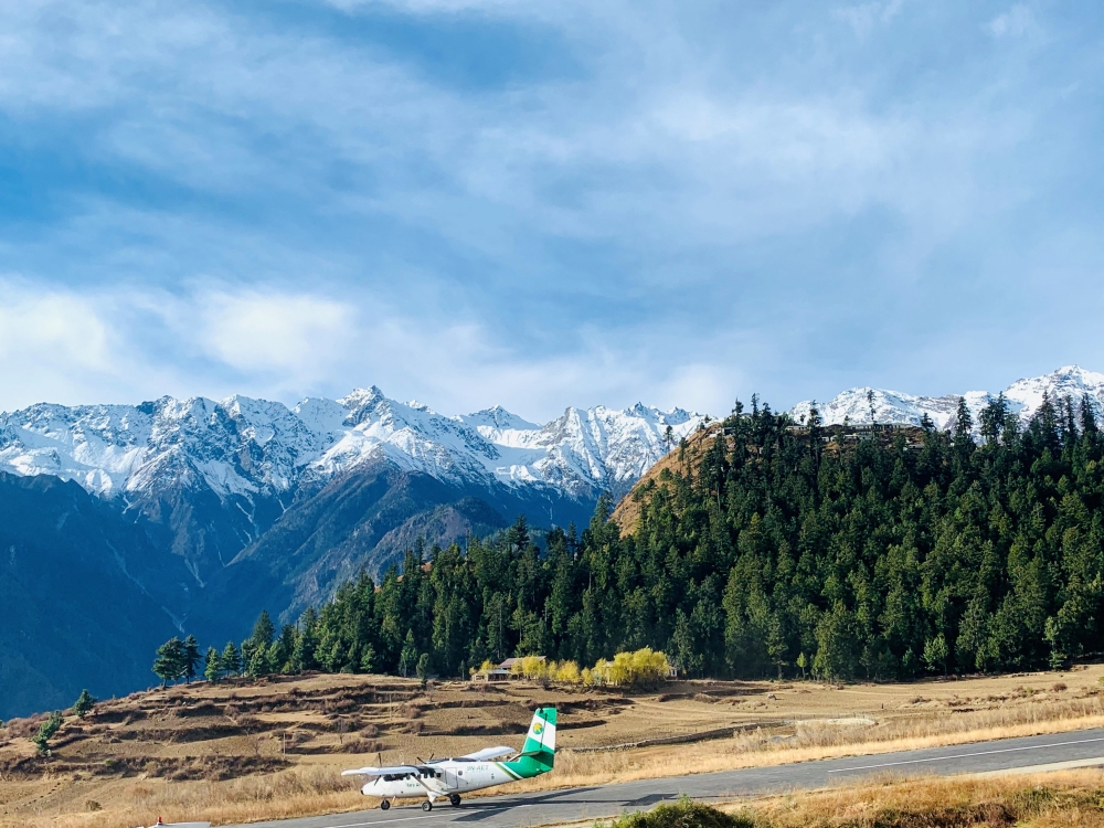 Handout image shows a Tara Air DHC-6 Twin Otter, tail number 9N-AET, in Simikot, Nepal December 1, 2021. Picture taken December 1, 2021. Madhu Thapa/Handout via REUTERS