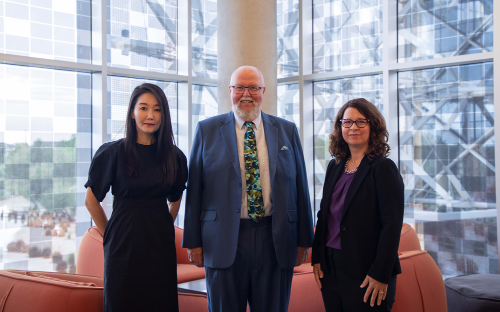 FROM LEFT: The newly appointed leaders at Northwestern University in Qatar Venus Jin, Gregory Ferrell Lowe and Maria Lombard. 
