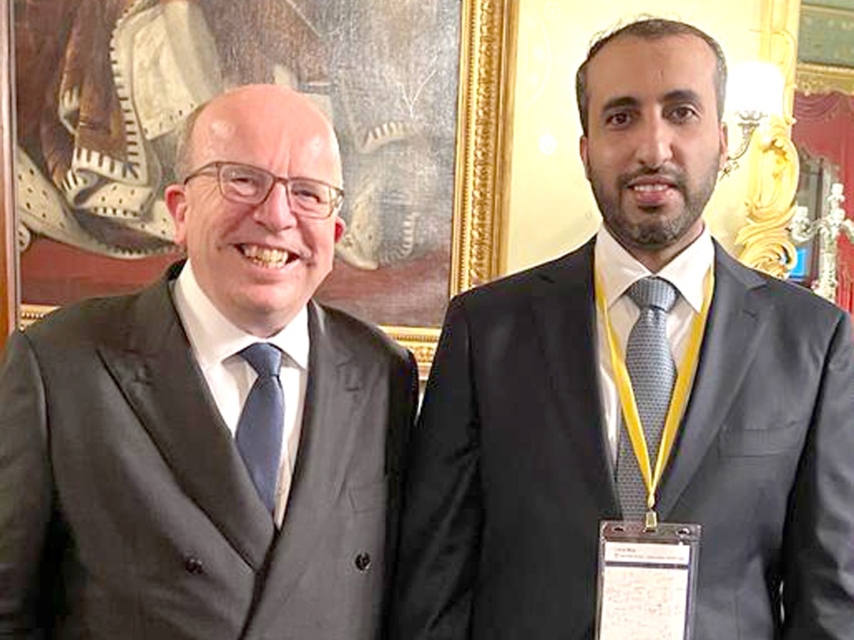 CEO of Qatar International Court and Dispute Resolution Centre (QICDRC) Faisal Rashid Al Sahouti, with the Hon. Justice Robin Knowles, judge of the High Court of England and Wales, during the event.   