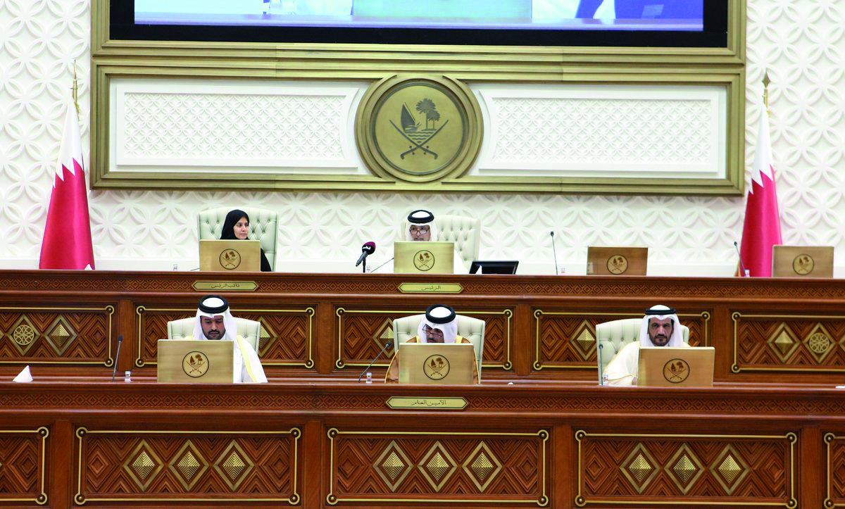 Speaker H E Hassan bin Abdullah Al Ghanim chairing a Shura Council session yesterday.
