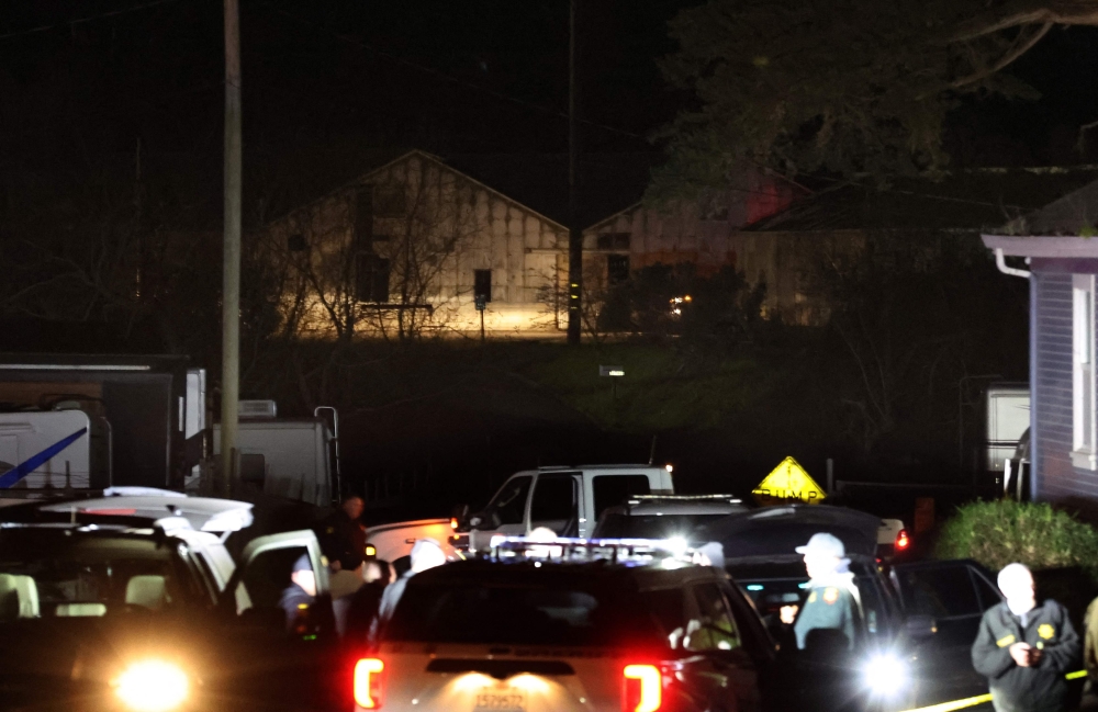 A view of greenhouses at the scene of a shooting on January 23, 2023 in Half Moon Bay, California. Justin Sullivan/Getty Images/AFP