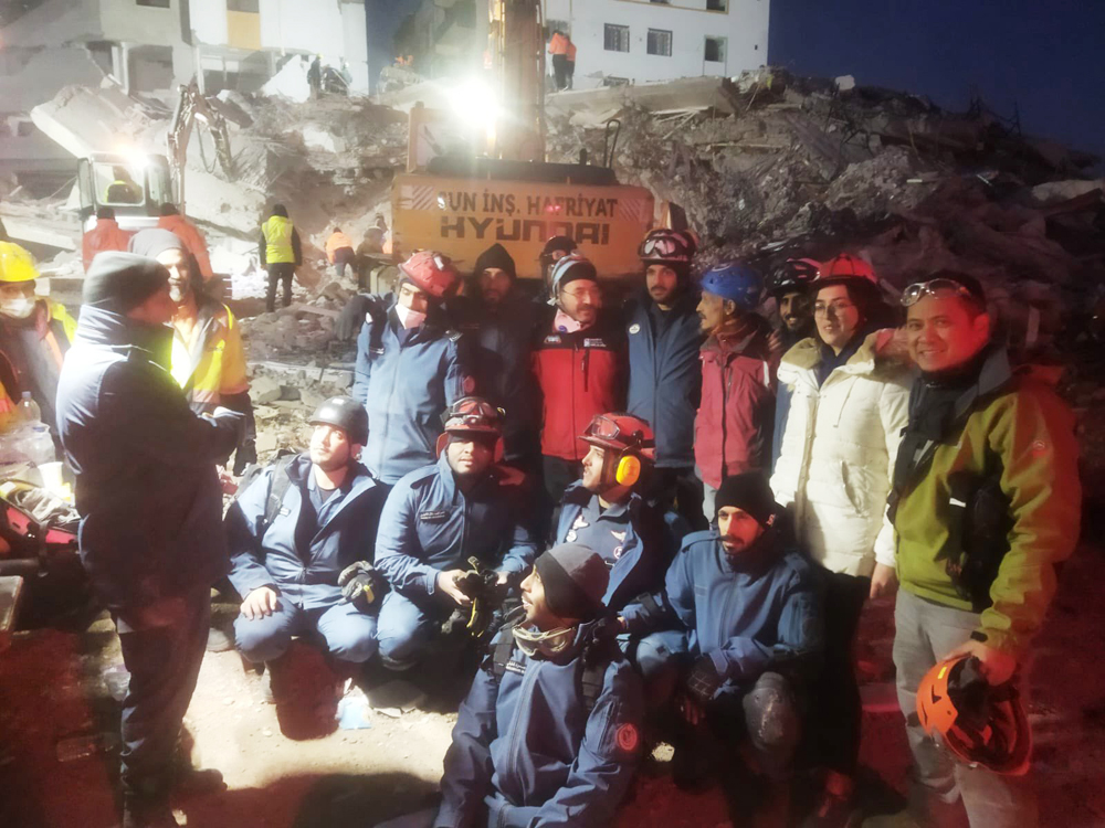 Members of Qatari International Search and Rescue Group in Turkiye.