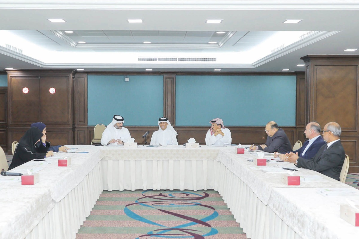 Qatar Chamber's Education Committee officials during the meeting held recently.