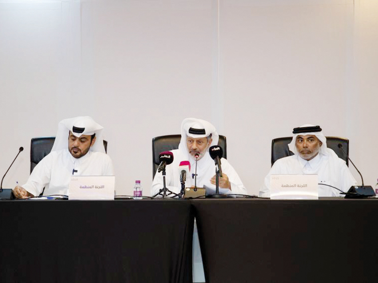 Members of the organising committee of the festival during a meeting with participating teams. 